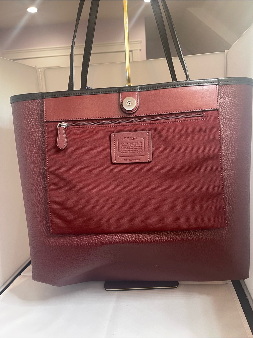 Coach Black Signature City Tote with Blue Star Appliqués - Picture 5 of 8
